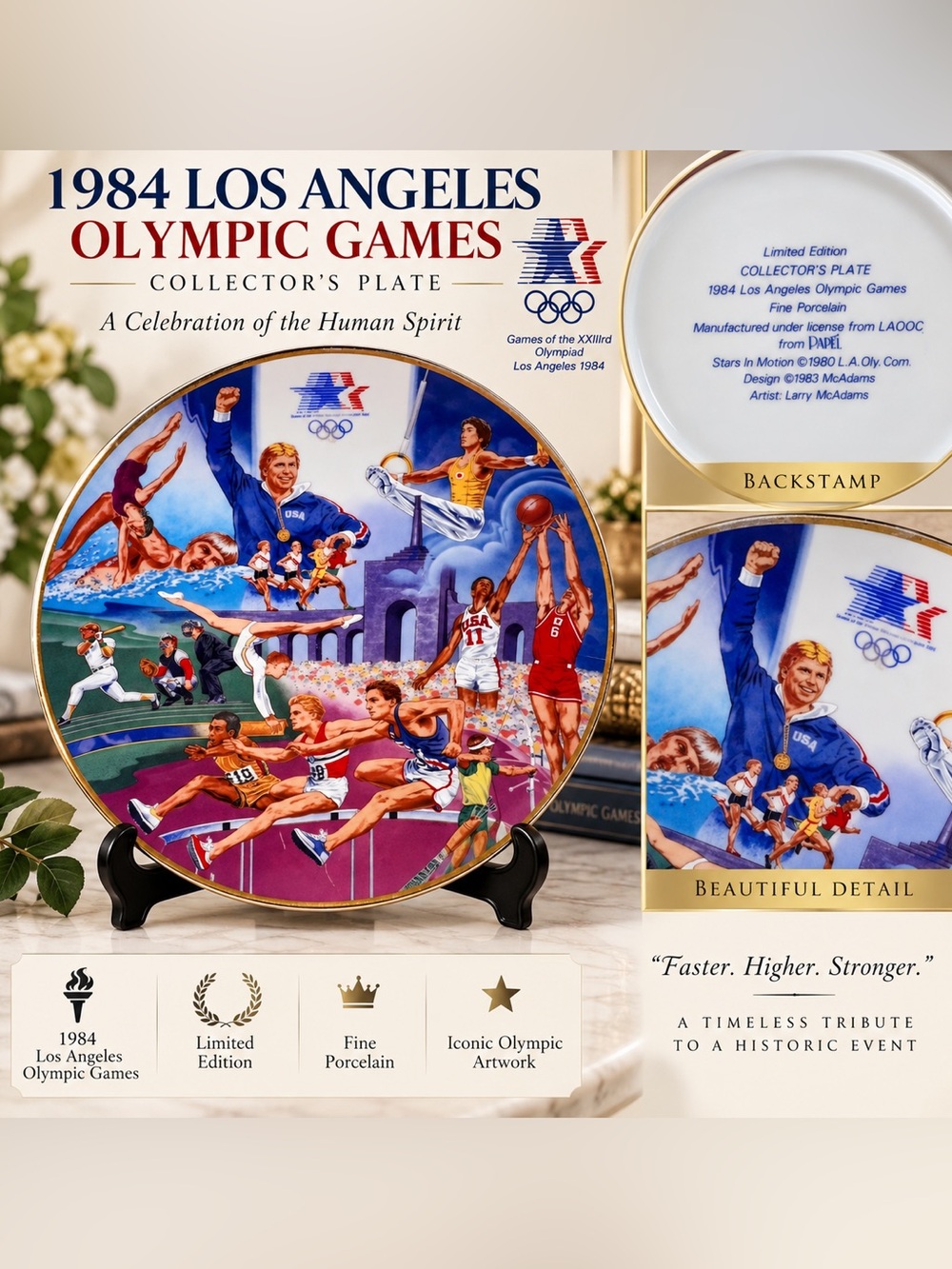 1984 Los Angeles Olympic Games Collector's Plate - Multicolor